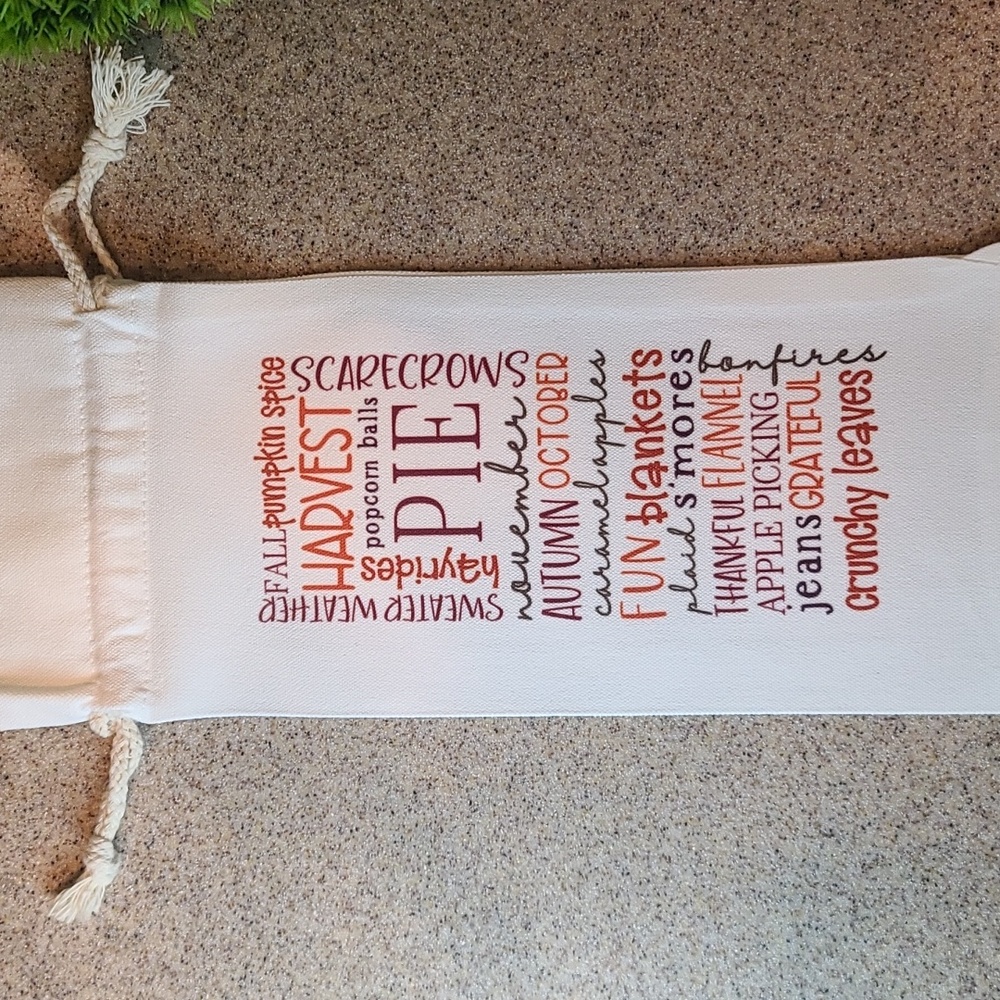 Reuseable Gift Bag-Wine or Liquor; Autumn Fall theme